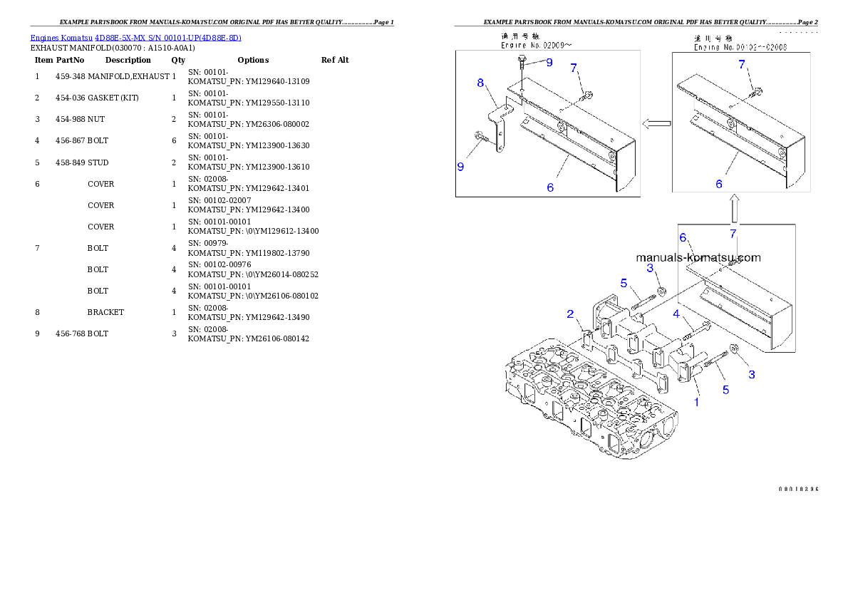 Protected: 4D88E-5X-MX S/N 00101-UP Partsbook