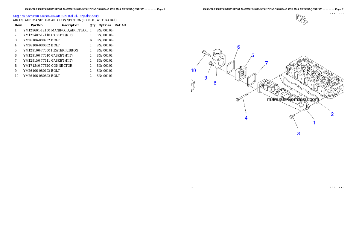 Protected: 4D88E-5X-AB S/N 00101-UP Partsbook