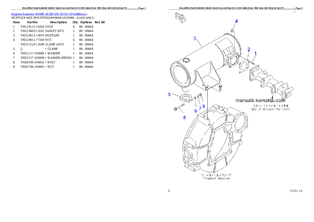 Protected: 4D88E-5X-BB S/N 00101-UP Partsbook