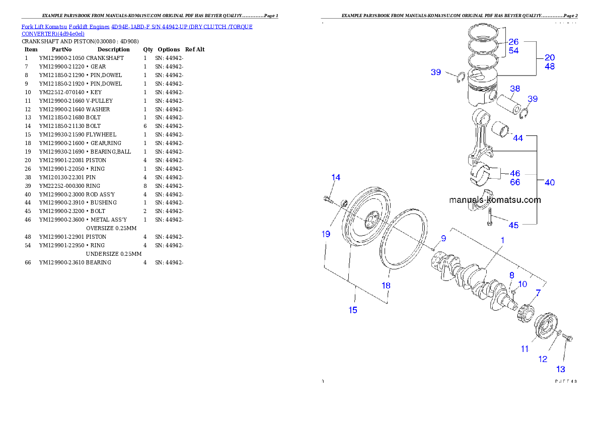 Protected: 4D94E-1ABD-F S/N 44942-UP (DRY CLUTCH /TORQUE CONVERTER) Partsbook