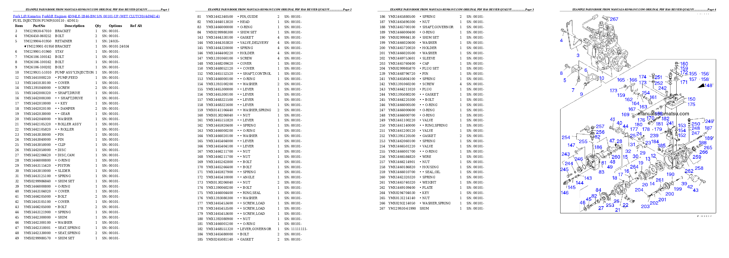 Protected: 4D94LE-1B46-BM S/N 00101-UP （ｳｪｯﾄｸﾗｯﾁ） Partsbook