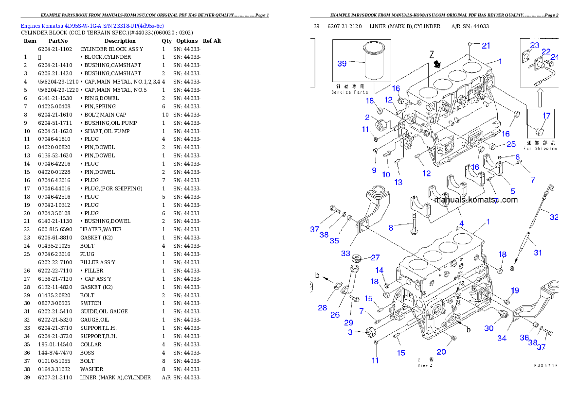 Protected: 4D95S-W-1G-A S/N 23318-UP Partsbook