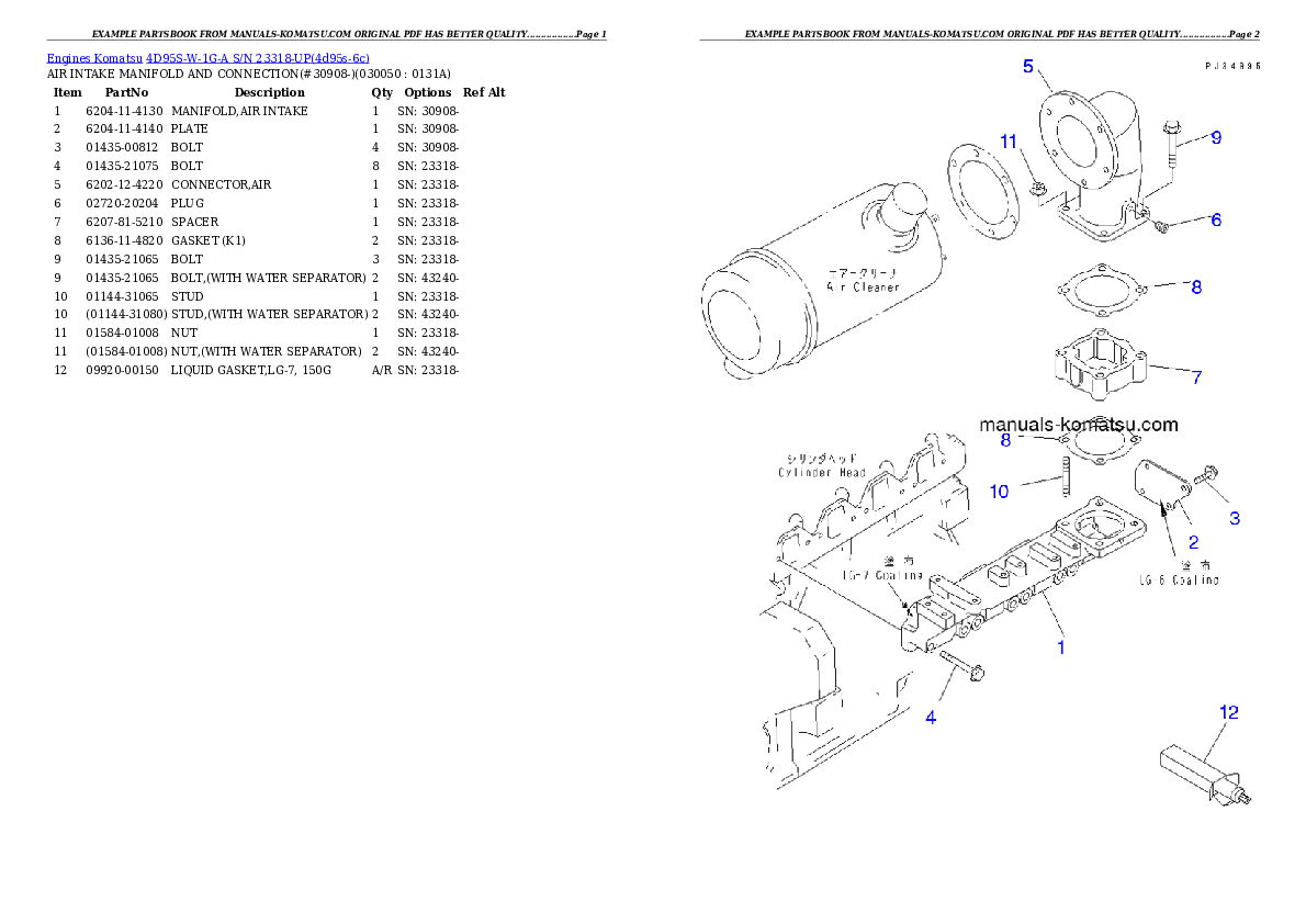 Protected: 4D95S-W-1G-A S/N 23318-UP Partsbook