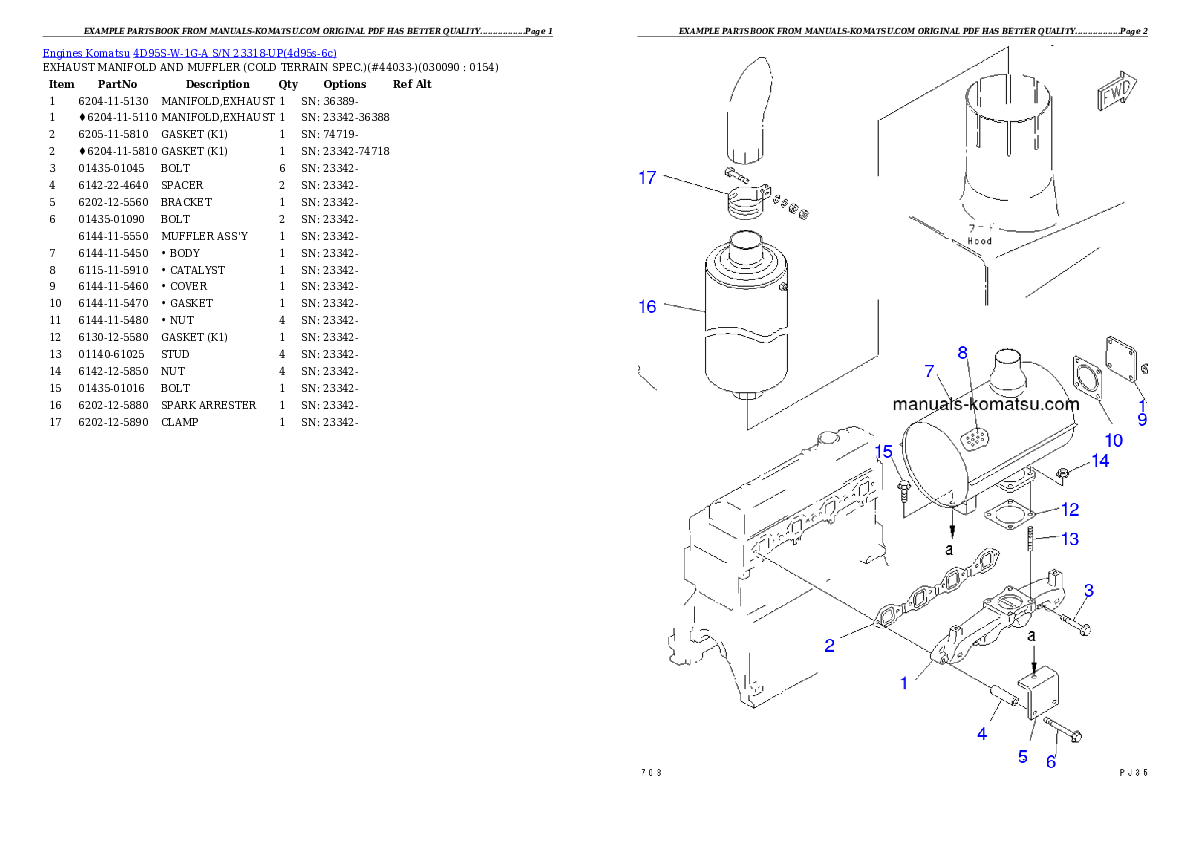 Protected: 4D95S-W-1G-A S/N 23318-UP Partsbook