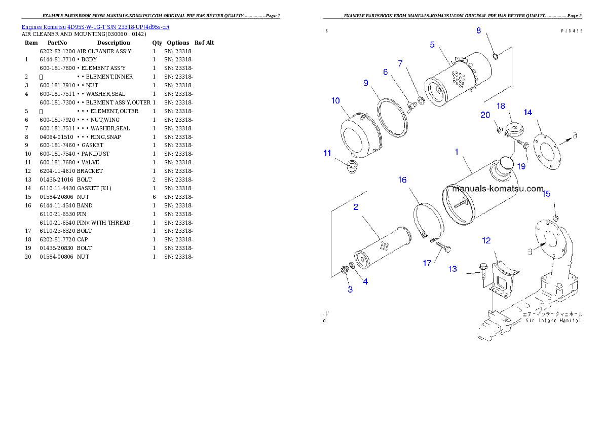 Protected: 4D95S-W-1G-T S/N 23318-UP (Trimming Dozer) Partsbook