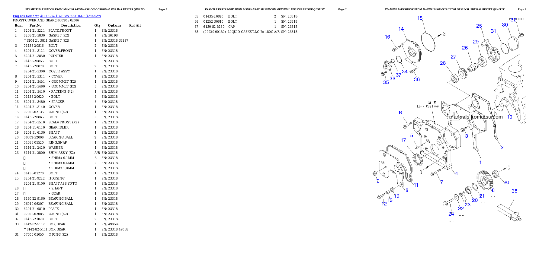 Protected: 4D95S-W-1G-T S/N 23318-UP (Trimming Dozer) Partsbook