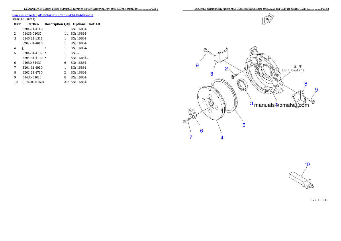 Protected: 4D95S-W-1D S/N 17743-UP Partsbook