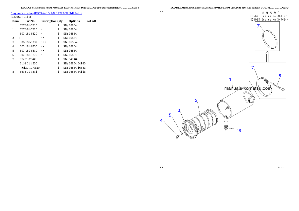 Protected: 4D95S-W-1D S/N 17743-UP Partsbook