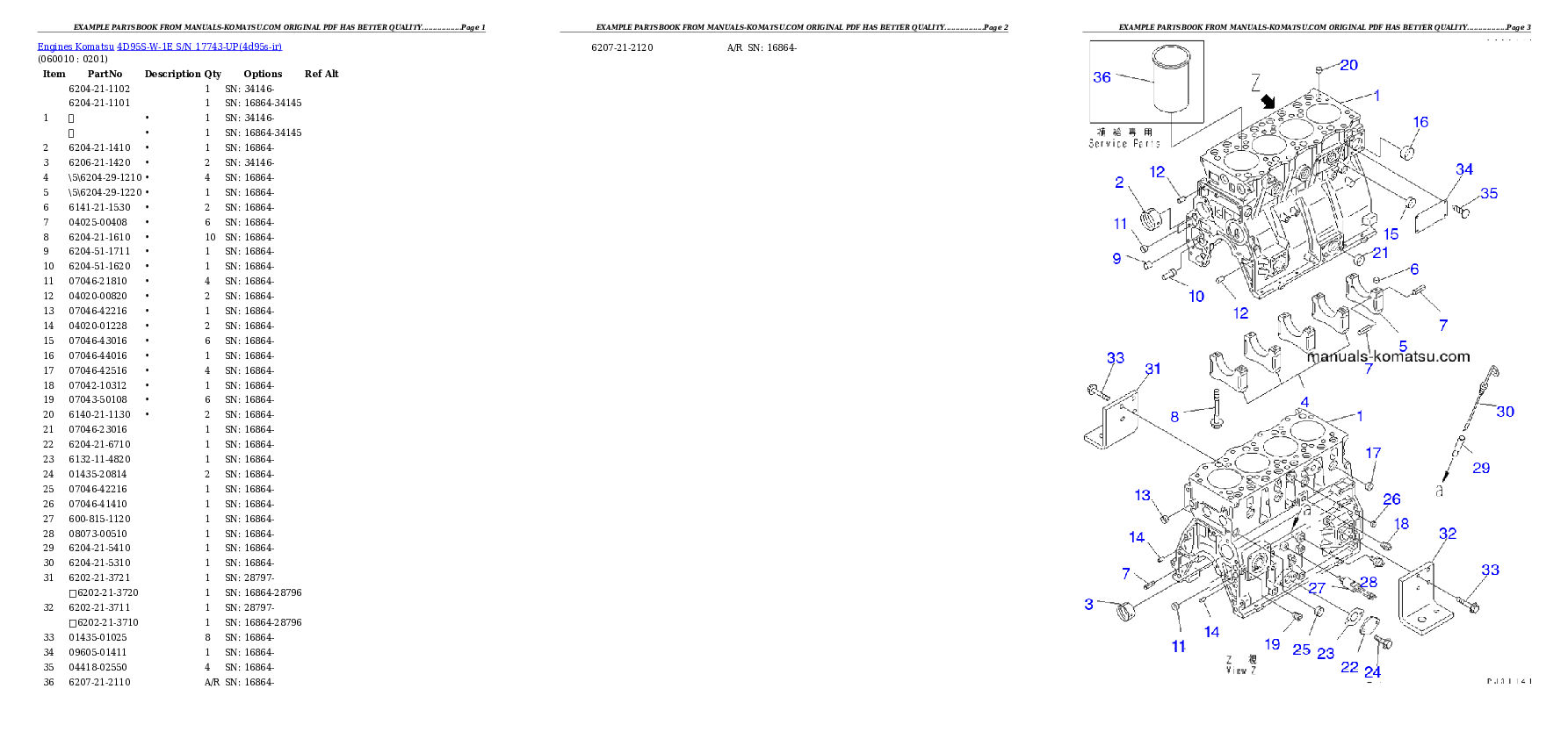 Protected: 4D95S-W-1E S/N 17743-UP Partsbook