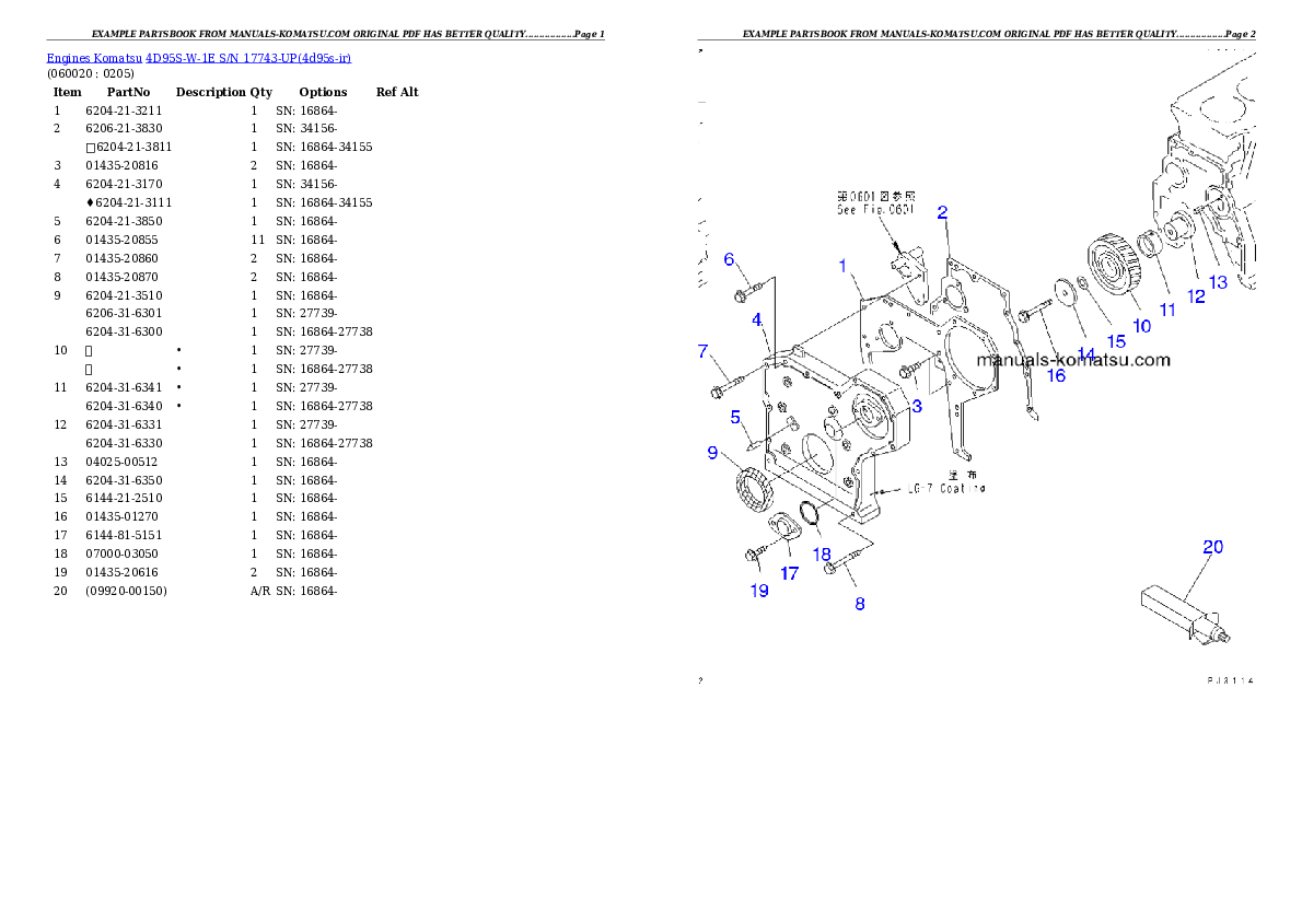 Protected: 4D95S-W-1E S/N 17743-UP Partsbook