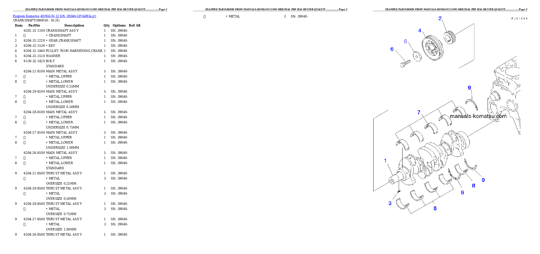 Protected: 4D95S-W-1J S/N 39040-UP Partsbook