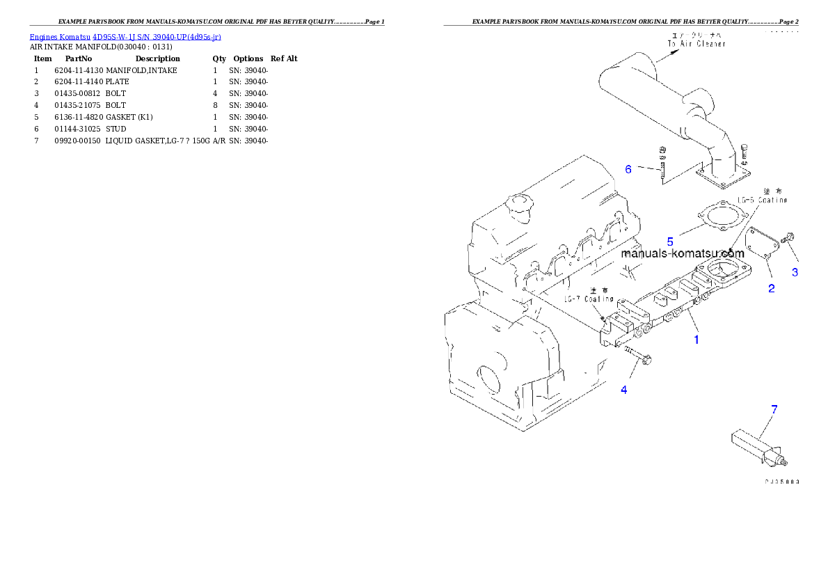 Protected: 4D95S-W-1J S/N 39040-UP Partsbook