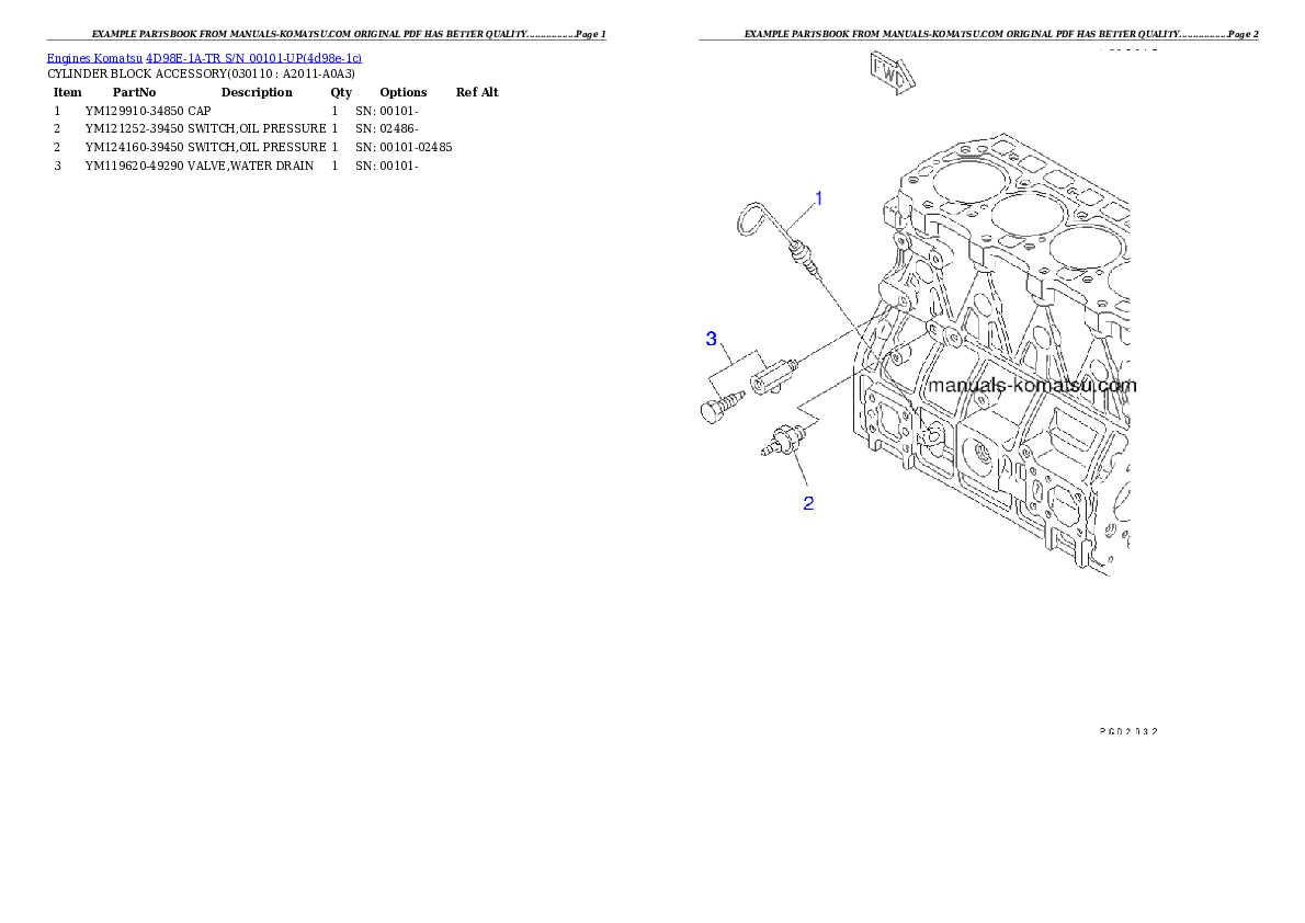 Protected: 4D98E-1A-TR S/N 00101-UP Partsbook