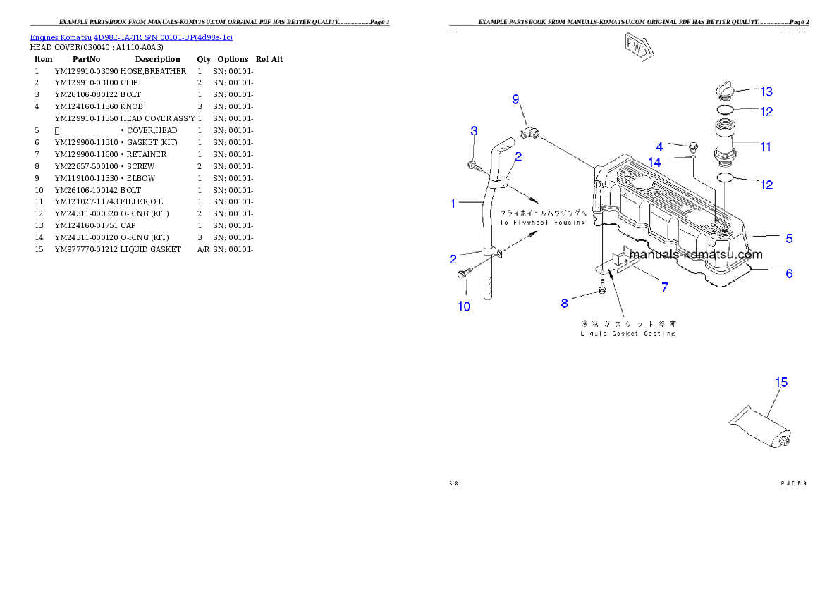 Protected: 4D98E-1A-TR S/N 00101-UP Partsbook
