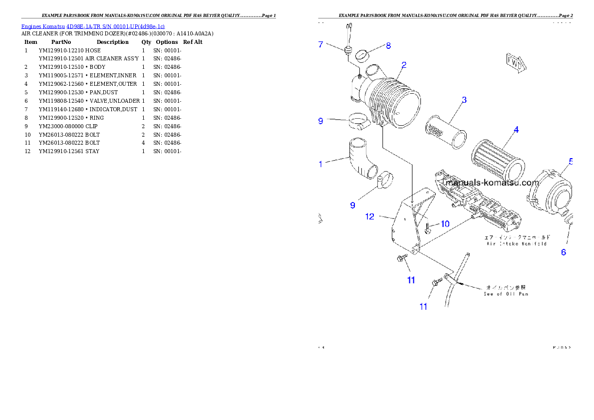 Protected: 4D98E-1A-TR S/N 00101-UP Partsbook