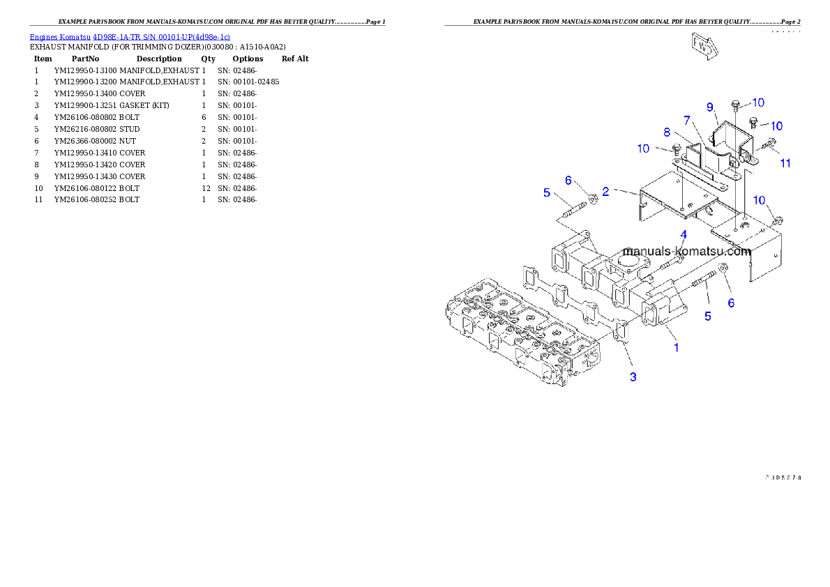 Protected: 4D98E-1A-TR S/N 00101-UP Partsbook