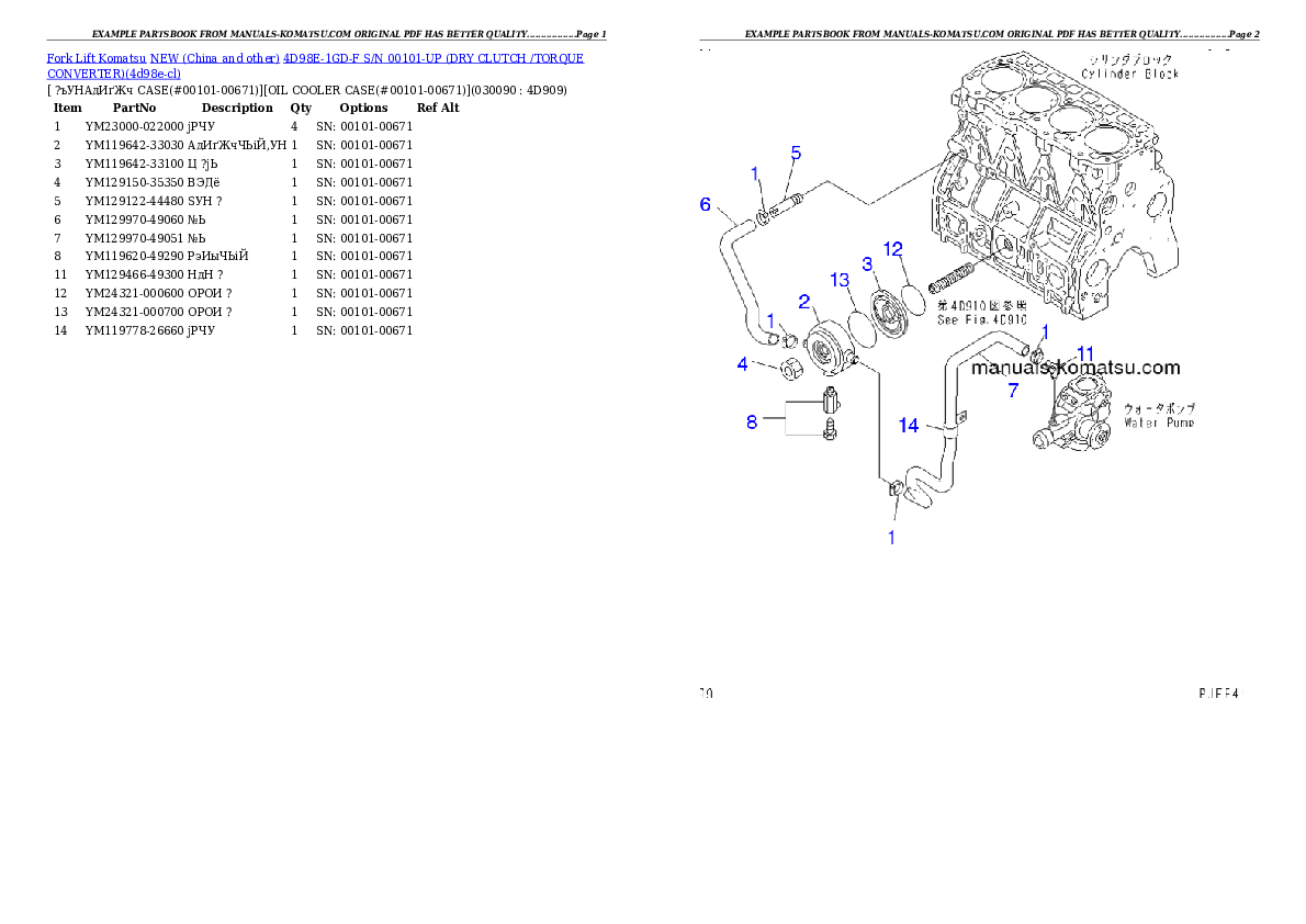 Protected: 4D98E-1GD-F S/N 00101-UP (DRY CLUTCH /TORQUE CONVERTER) Partsbook