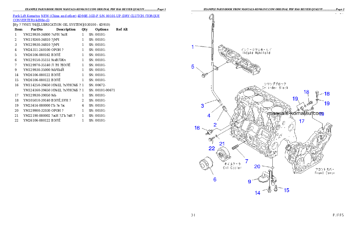 Protected: 4D98E-1GD-F S/N 00101-UP (DRY CLUTCH /TORQUE CONVERTER) Partsbook