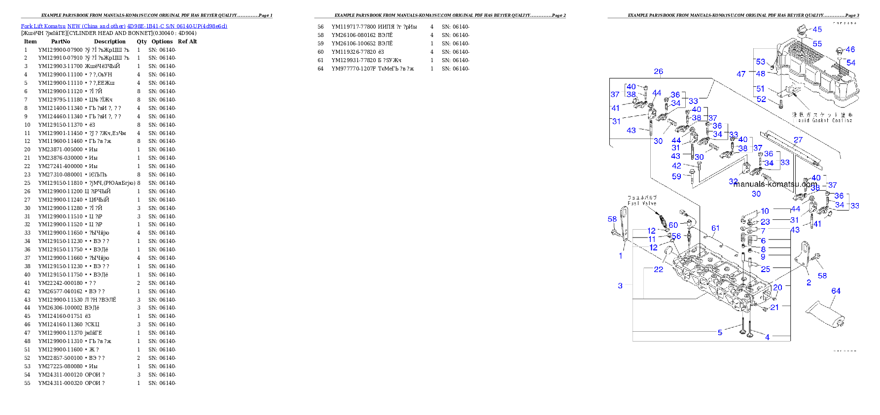 Protected: 4D98E-1B41-C S/N 06140-UP Partsbook