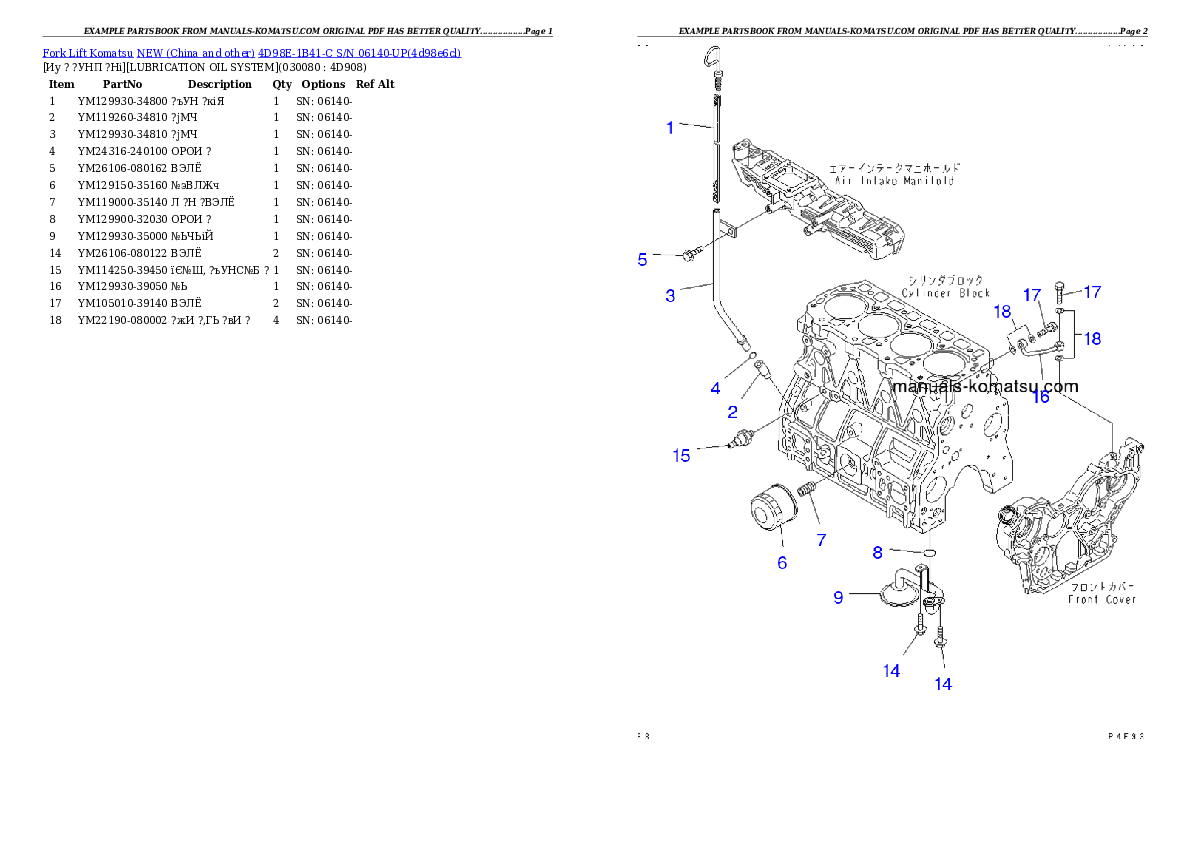 Protected: 4D98E-1B41-C S/N 06140-UP Partsbook