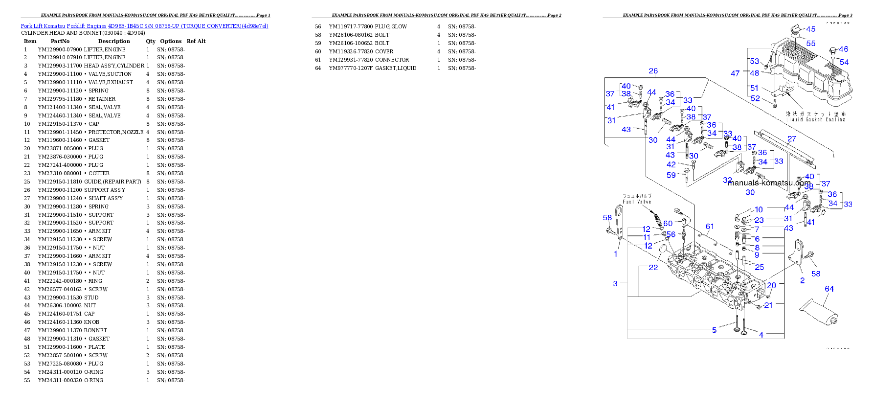 Protected: 4D98E-1B45C S/N 08758-UP （ﾄﾙｸｺﾝﾊﾞｰﾀ） Partsbook