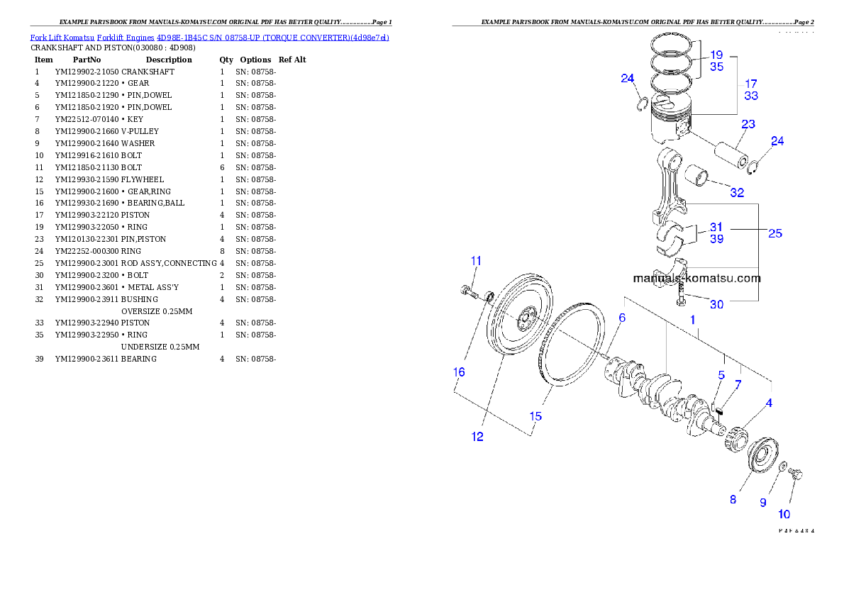 Protected: 4D98E-1B45C S/N 08758-UP （ﾄﾙｸｺﾝﾊﾞｰﾀ） Partsbook
