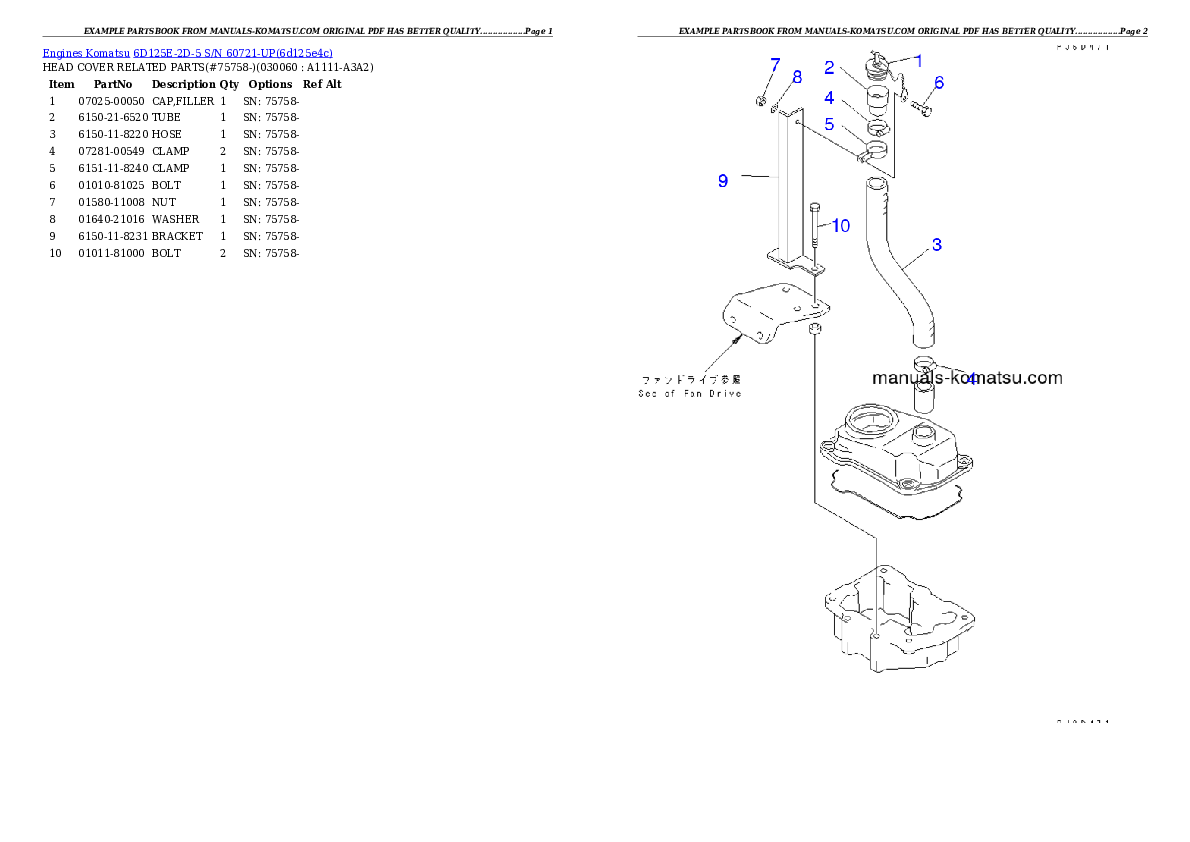 Protected: 6D125E-2D-5 S/N 60721-UP Partsbook
