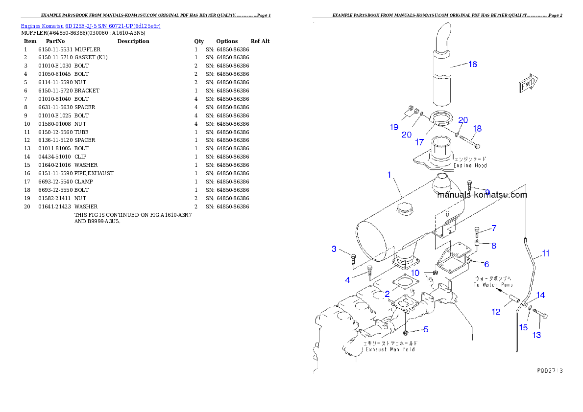 Protected: 6D125E-2J-5 S/N 60721-UP Partsbook