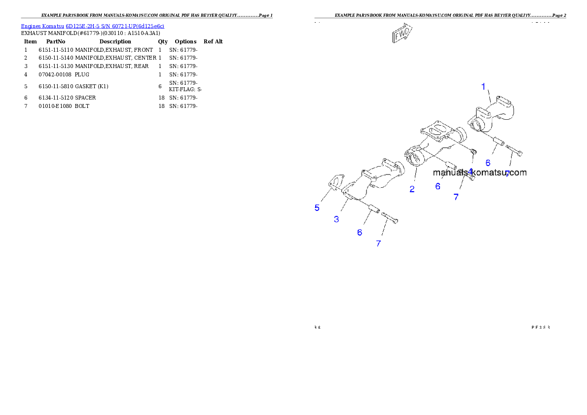 Protected: 6D125E-2H-5 S/N 60721-UP Partsbook