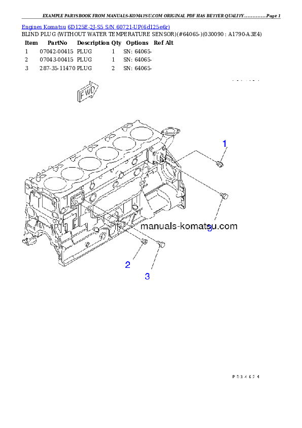 Protected: 6D125E-2J-S5 S/N 60721-UP Partsbook