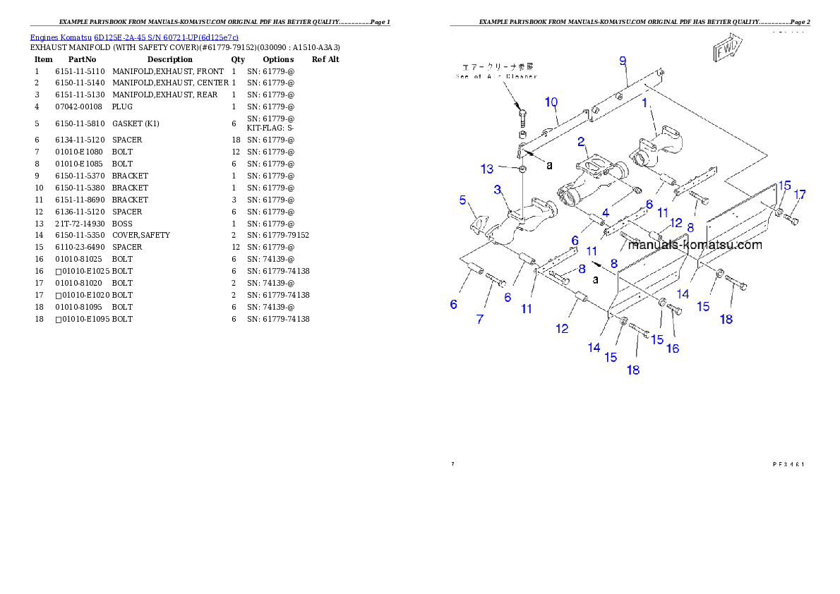 Protected: 6D125E-2A-45 S/N 60721-UP Partsbook