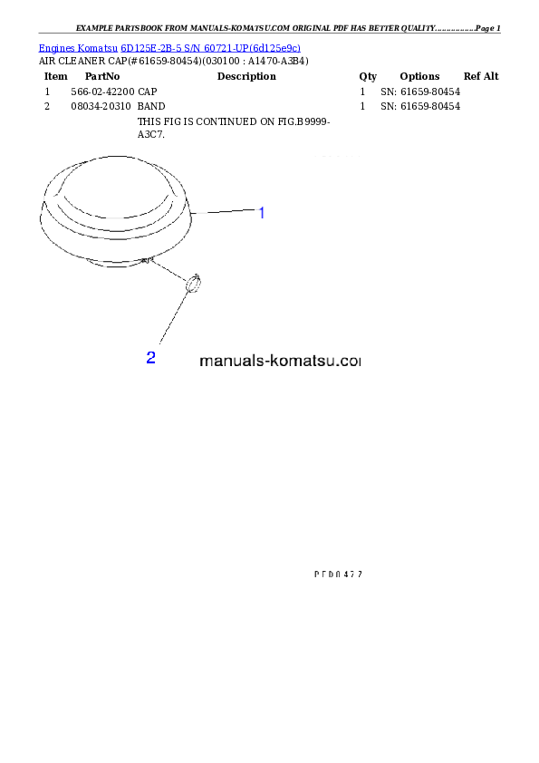 Protected: 6D125E-2B-5 S/N 60721-UP Partsbook