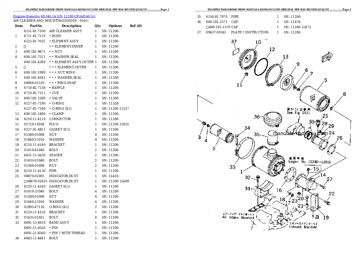 Protected: 6D140-1A S/N 11200-UP Partsbook