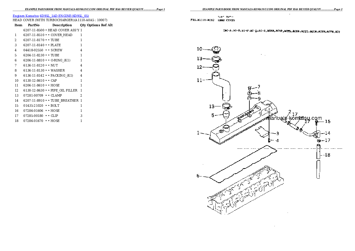 Protected: 6D95L_1AD ENGINE Partsbook