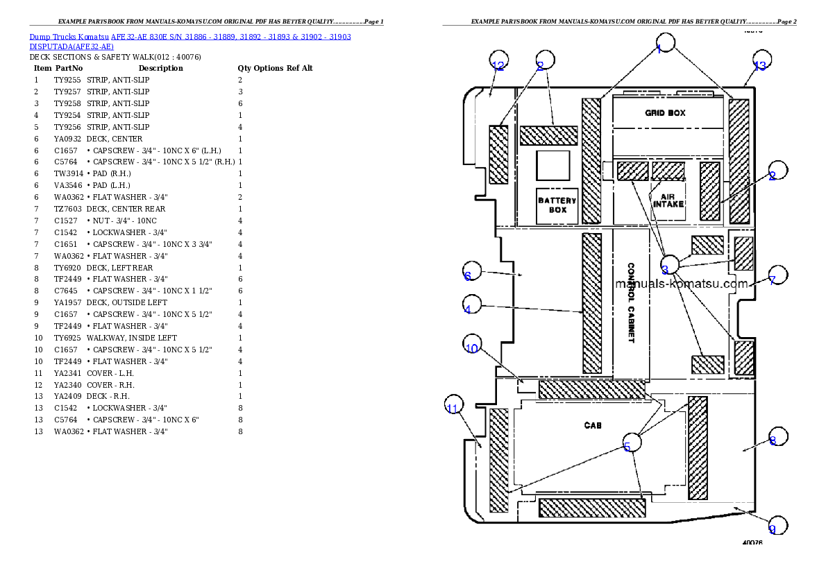 Protected: AFE32-AE 830E S/N 31886 – 31889, 31892 – 31893 & 31902 – 31903  DISPUTADA Partsbook