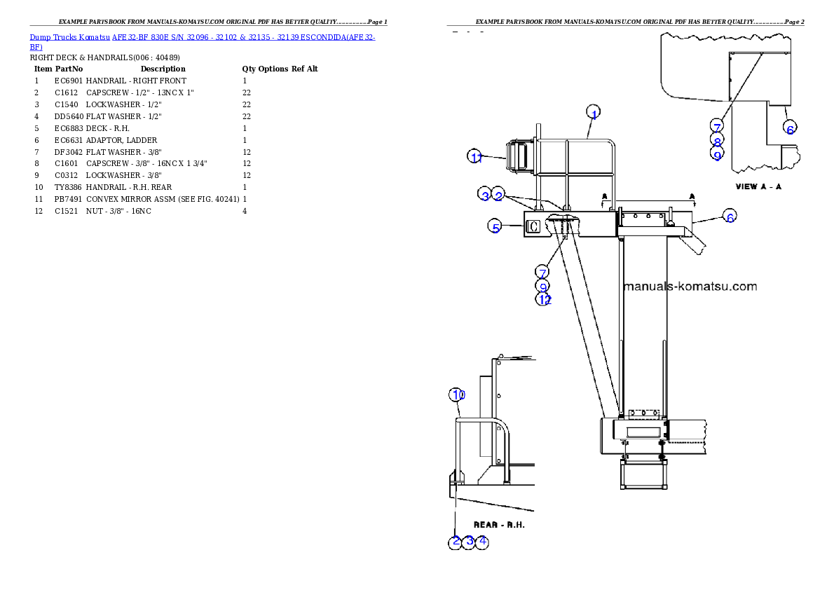 Protected: AFE32-BF 830E S/N 32096 – 32102 & 32135 – 32139     ESCONDIDA Partsbook
