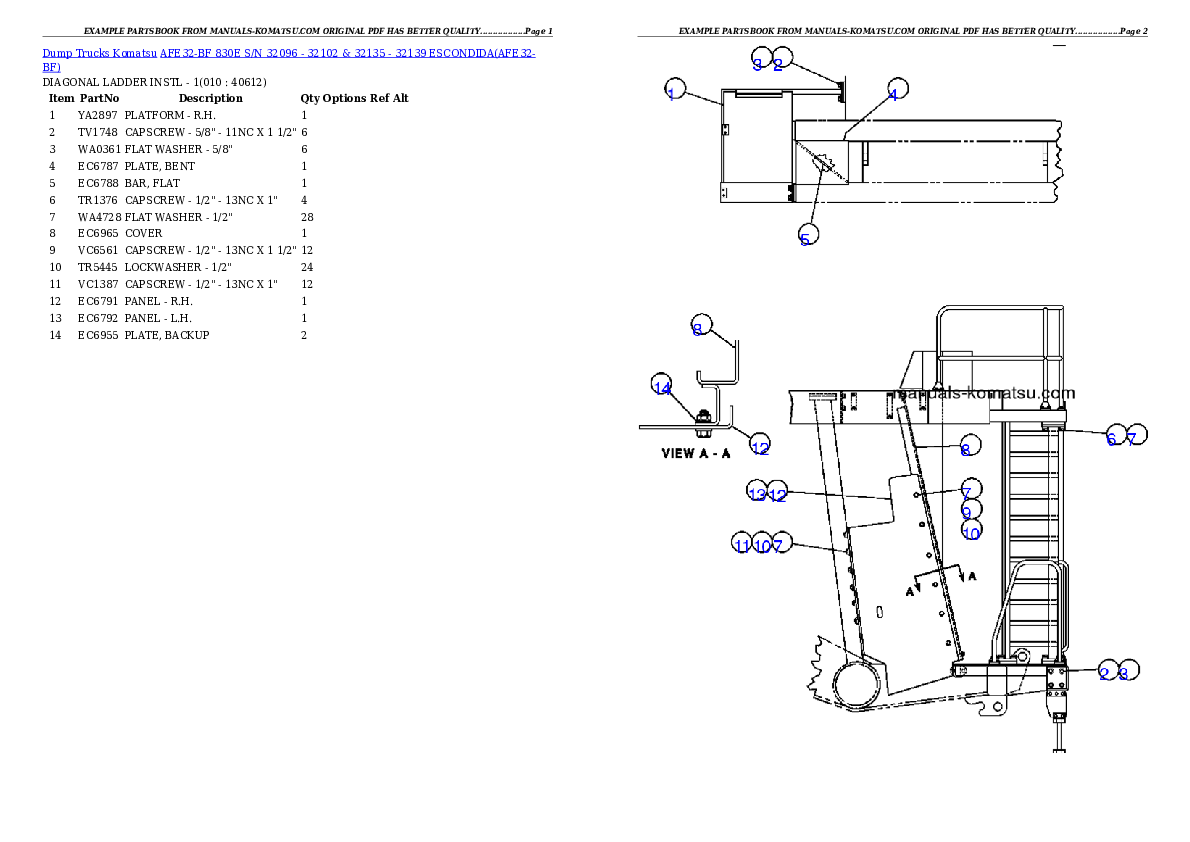 Protected: AFE32-BF 830E S/N 32096 – 32102 & 32135 – 32139     ESCONDIDA Partsbook