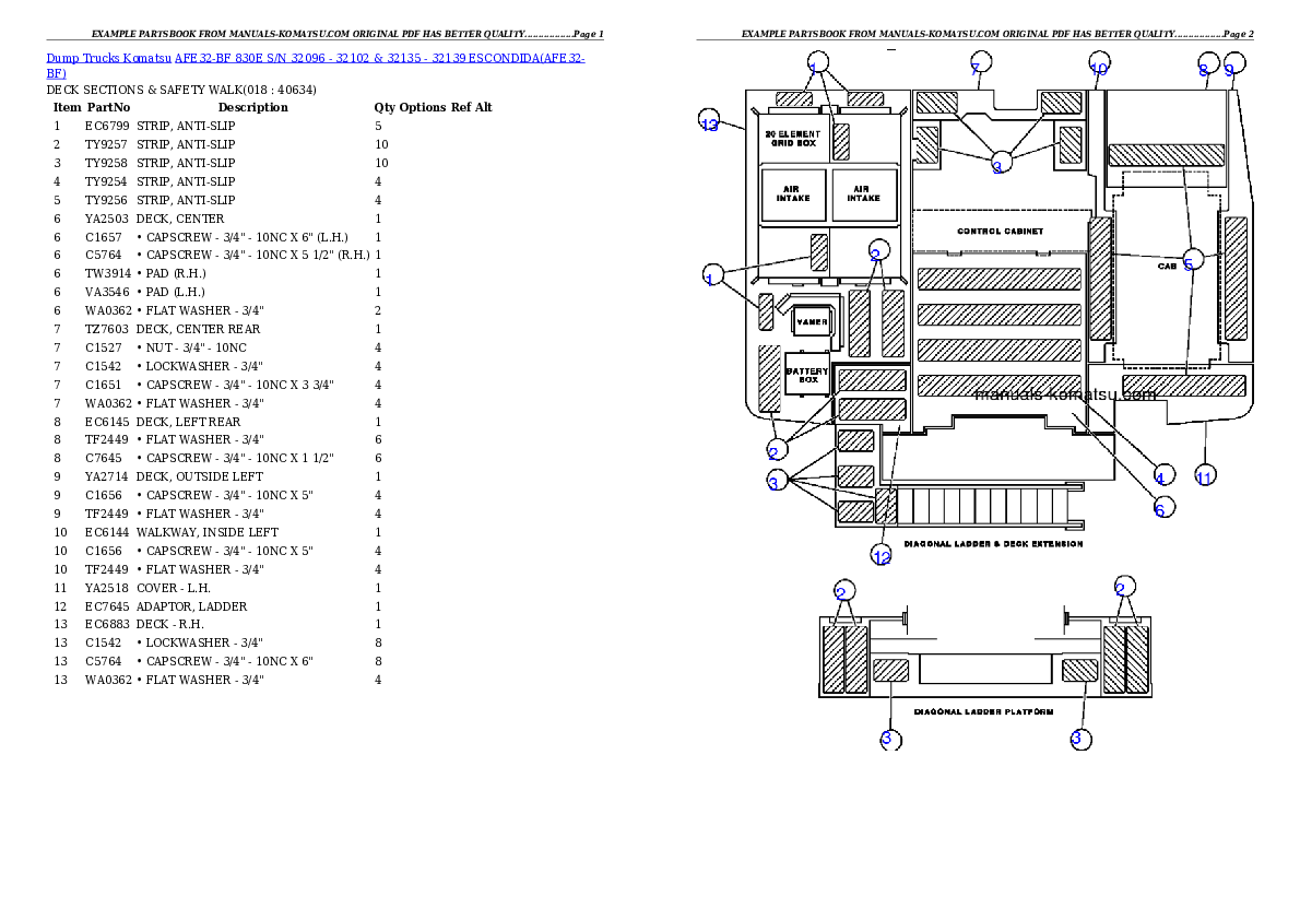 Protected: AFE32-BF 830E S/N 32096 – 32102 & 32135 – 32139     ESCONDIDA Partsbook