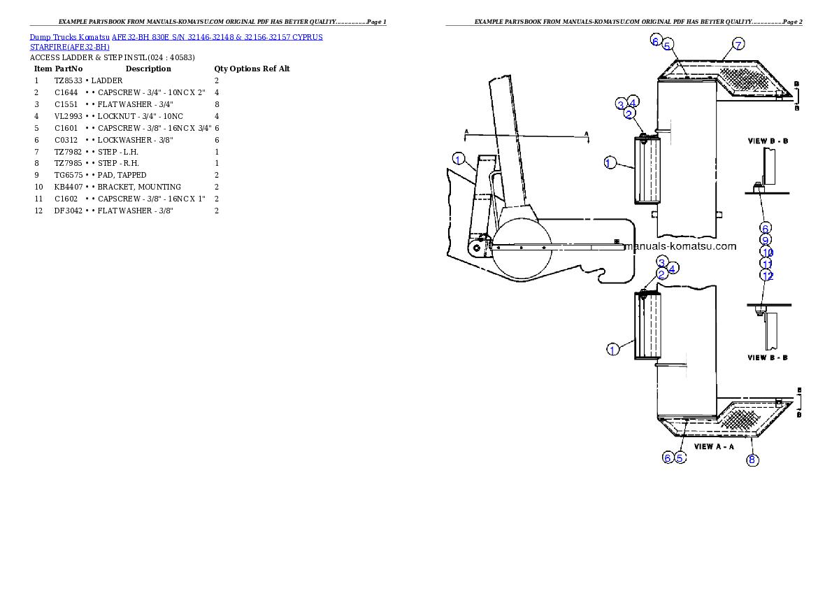 Protected: AFE32-BH 830E S/N 32146-32148 & 32156-32157         CYPRUS STARFIRE Partsbook