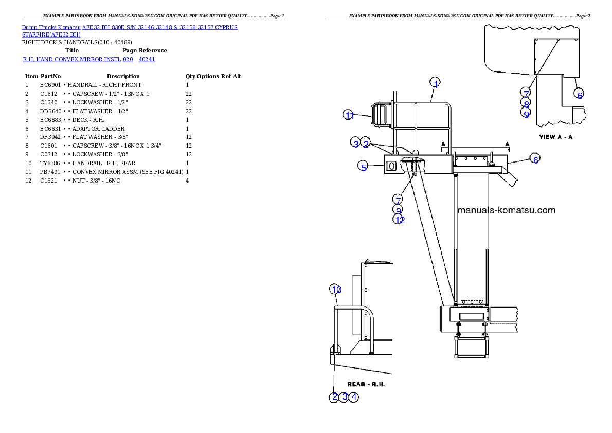 Protected: AFE32-BH 830E S/N 32146-32148 & 32156-32157         CYPRUS STARFIRE Partsbook