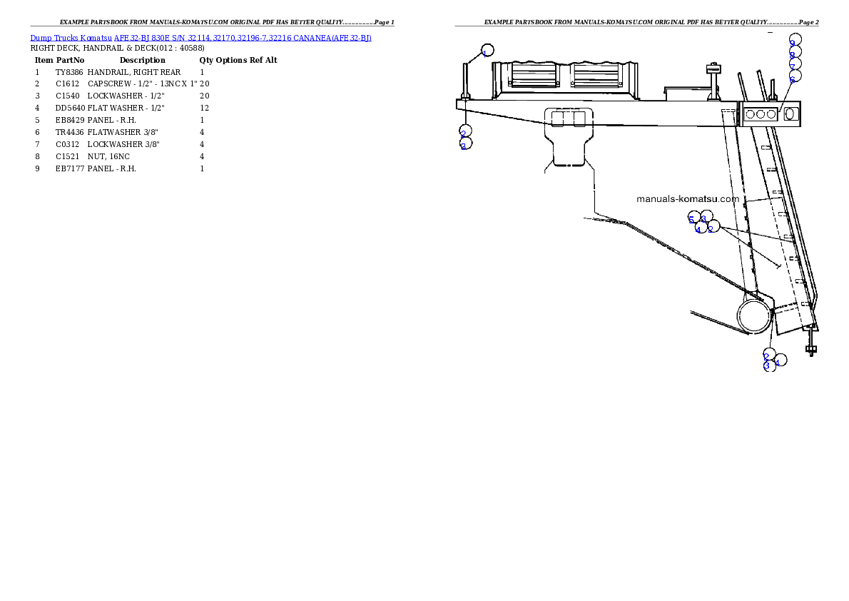 Protected: AFE32-BJ 830E S/N 32114,32170,32196-7,32216  CANANEA Partsbook