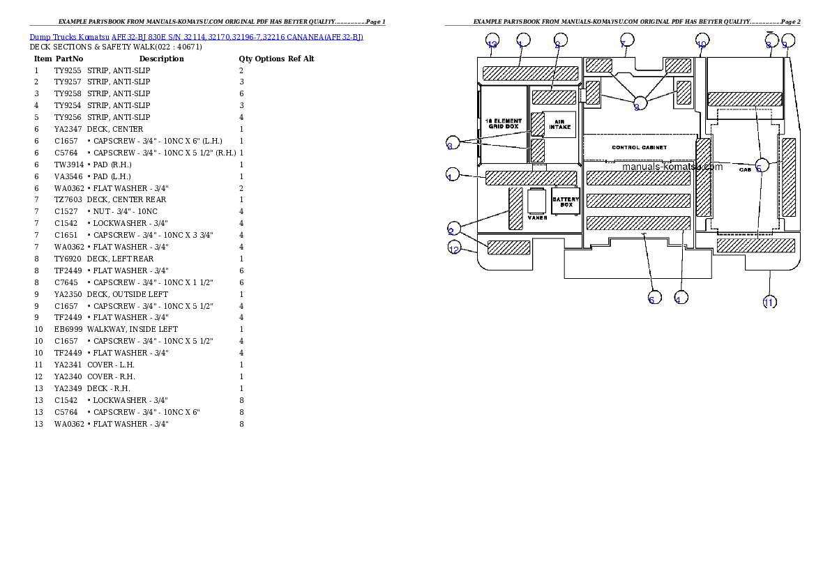 Protected: AFE32-BJ 830E S/N 32114,32170,32196-7,32216  CANANEA Partsbook