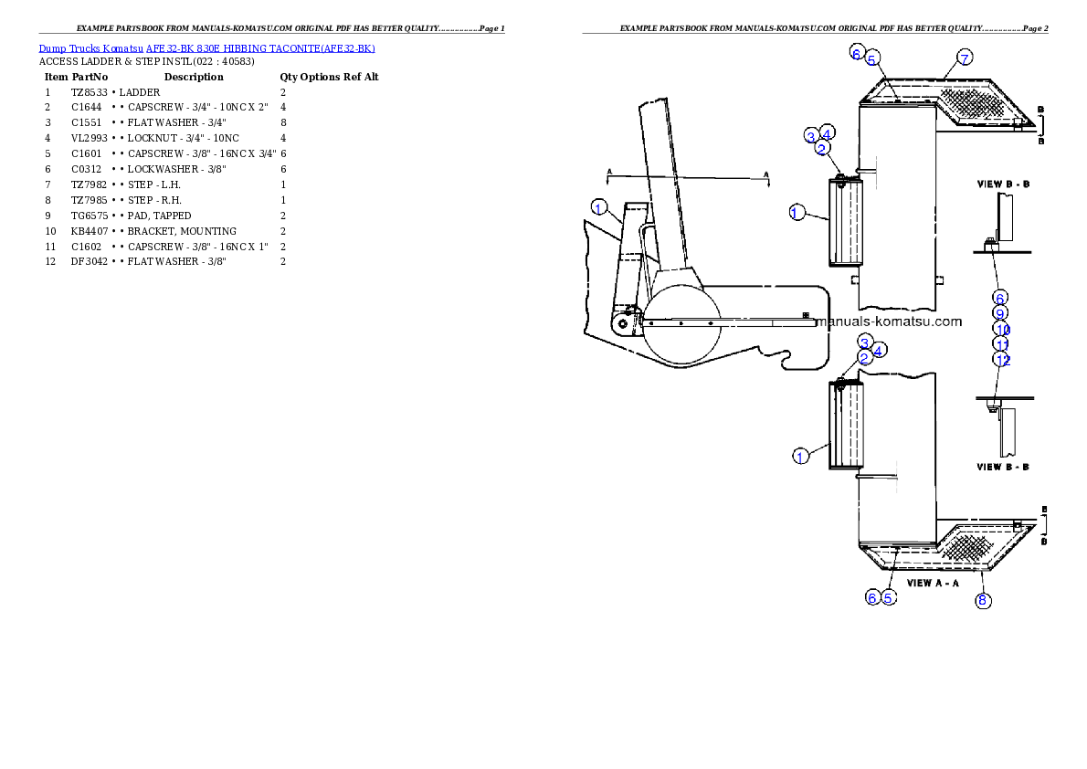 Protected: AFE32-BK 830E                 HIBBING TACONITE Partsbook