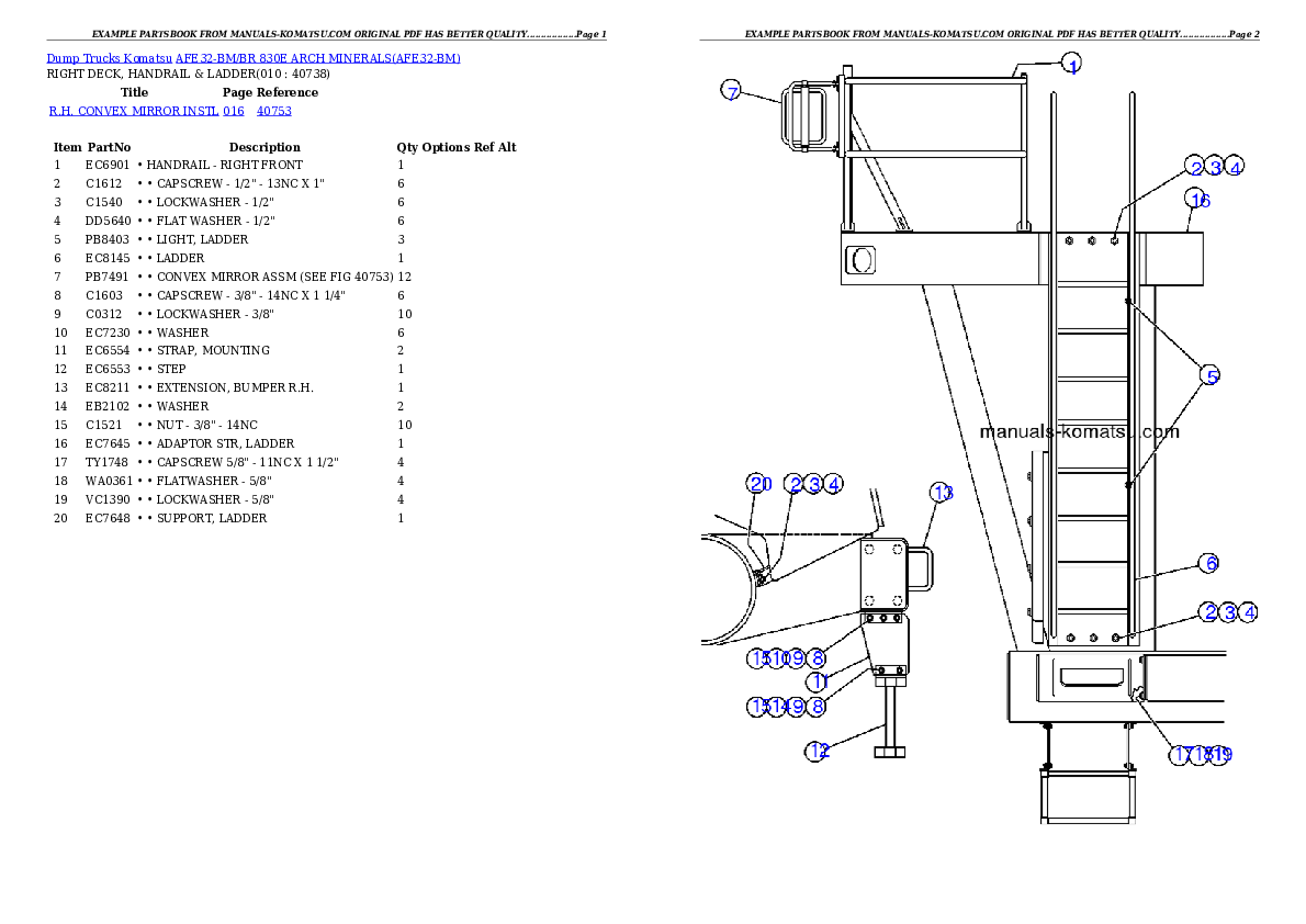 Protected: AFE32-BM/BR 830E                 ARCH MINERALS Partsbook