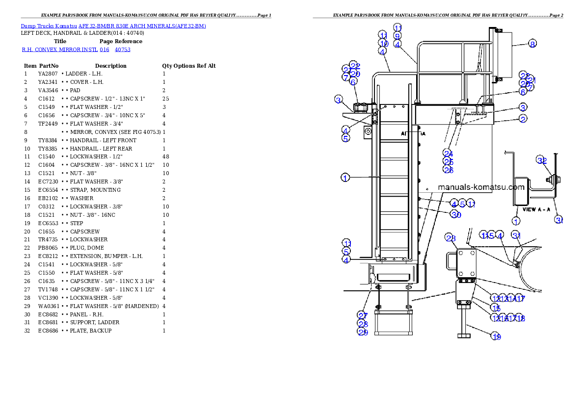 Protected: AFE32-BM/BR 830E                 ARCH MINERALS Partsbook