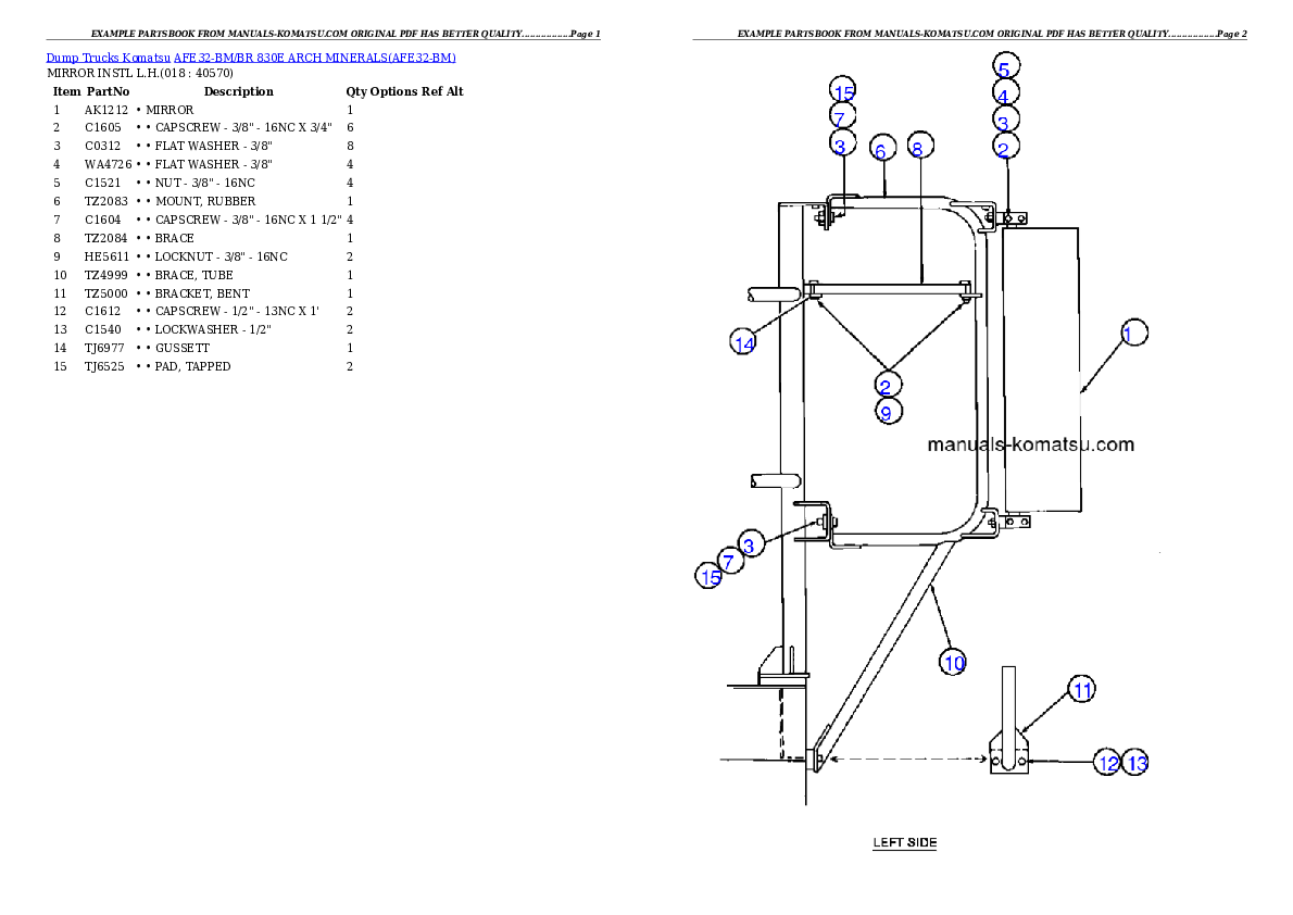 Protected: AFE32-BM/BR 830E                 ARCH MINERALS Partsbook