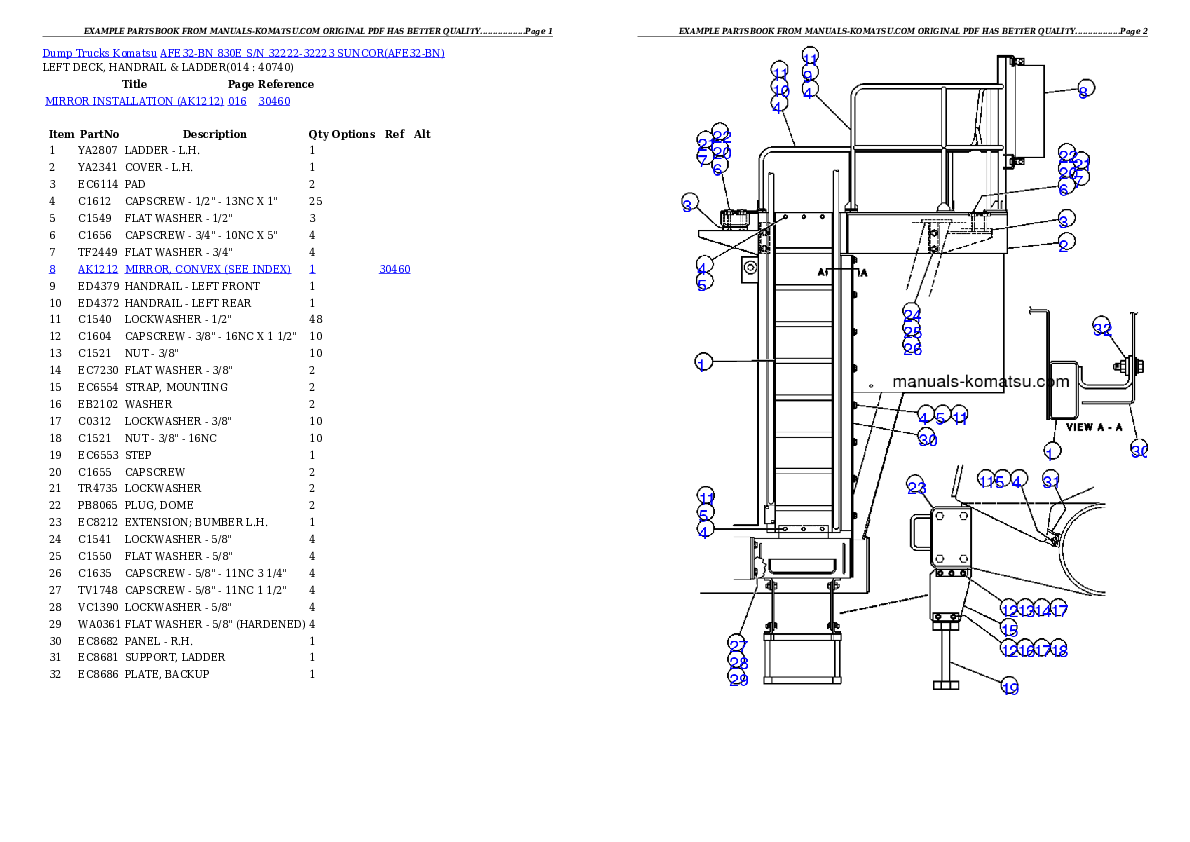 Protected: AFE32-BN 830E S/N 32222-32223 SUNCOR Partsbook