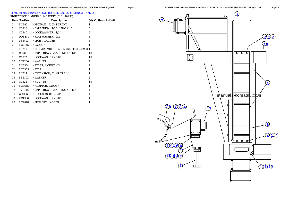 Protected: AFE32-BQ 830E S/N 32229              SUNCOR Partsbook