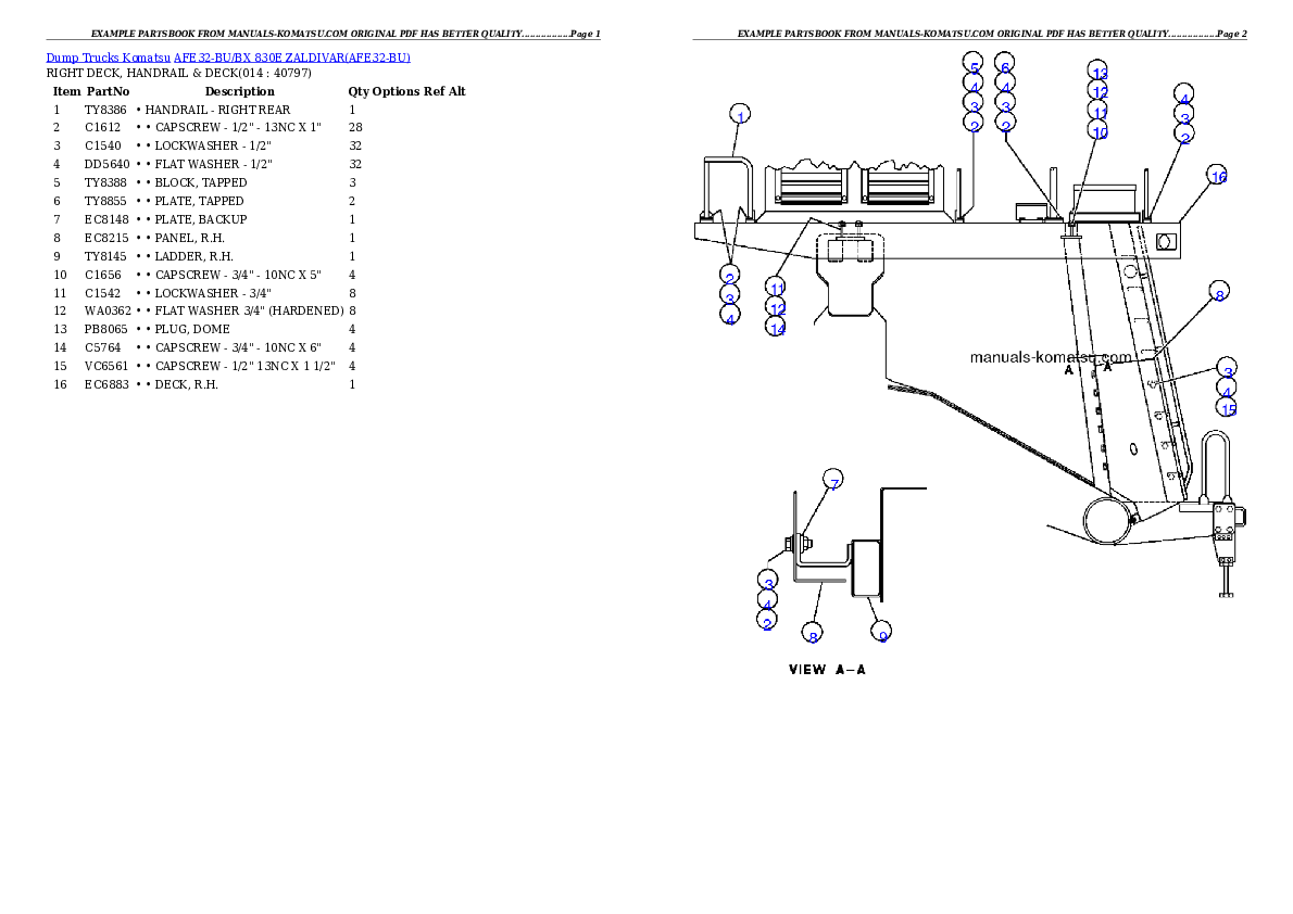 Protected: AFE32-BU/BX 830E                 ZALDIVAR Partsbook