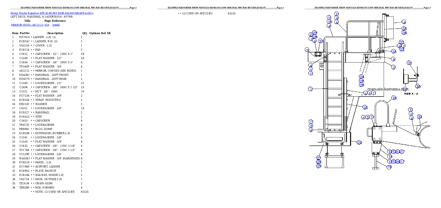 Protected: AFE32-BU/BX 830E                 ZALDIVAR Partsbook